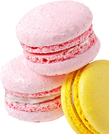 Розовые и жёлтые макаруны