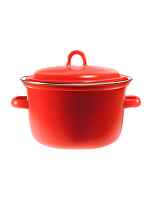 Кастрюля красная с крышкой